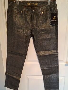 Rocawear Metallic Charcoal‎ Skinny Jeans